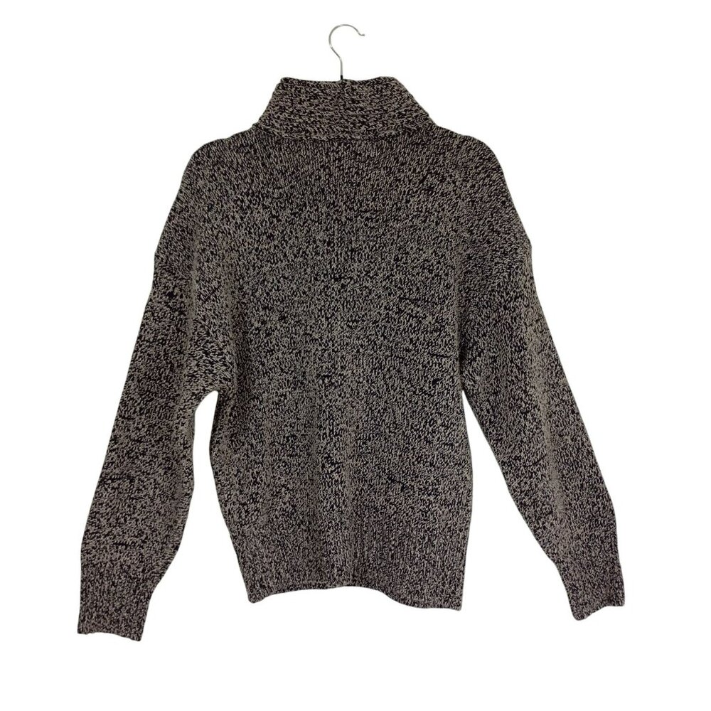 Zara Sweater Size M Womens Black & Beige Chunky Knit Cowl Neck - Picture 7 of 10